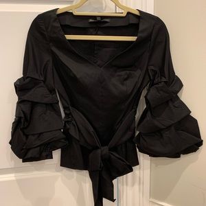 NEW Black House White Market Ruffle Sleeve Top
